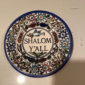 Shalom y’all decorative plate beautifully hand-painted